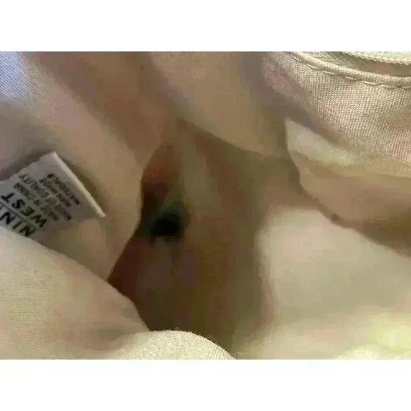 Nine West Red Tote Faux Leather Contrast Stitching Metal Studs - Picture 4 of 7